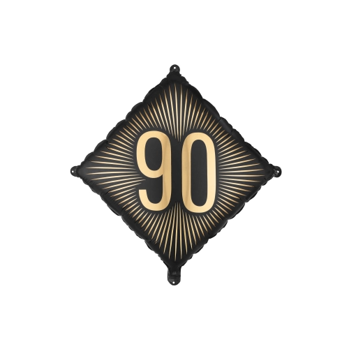 Balon negru din folie 90 cu inscripție aurie, 46×46 cm